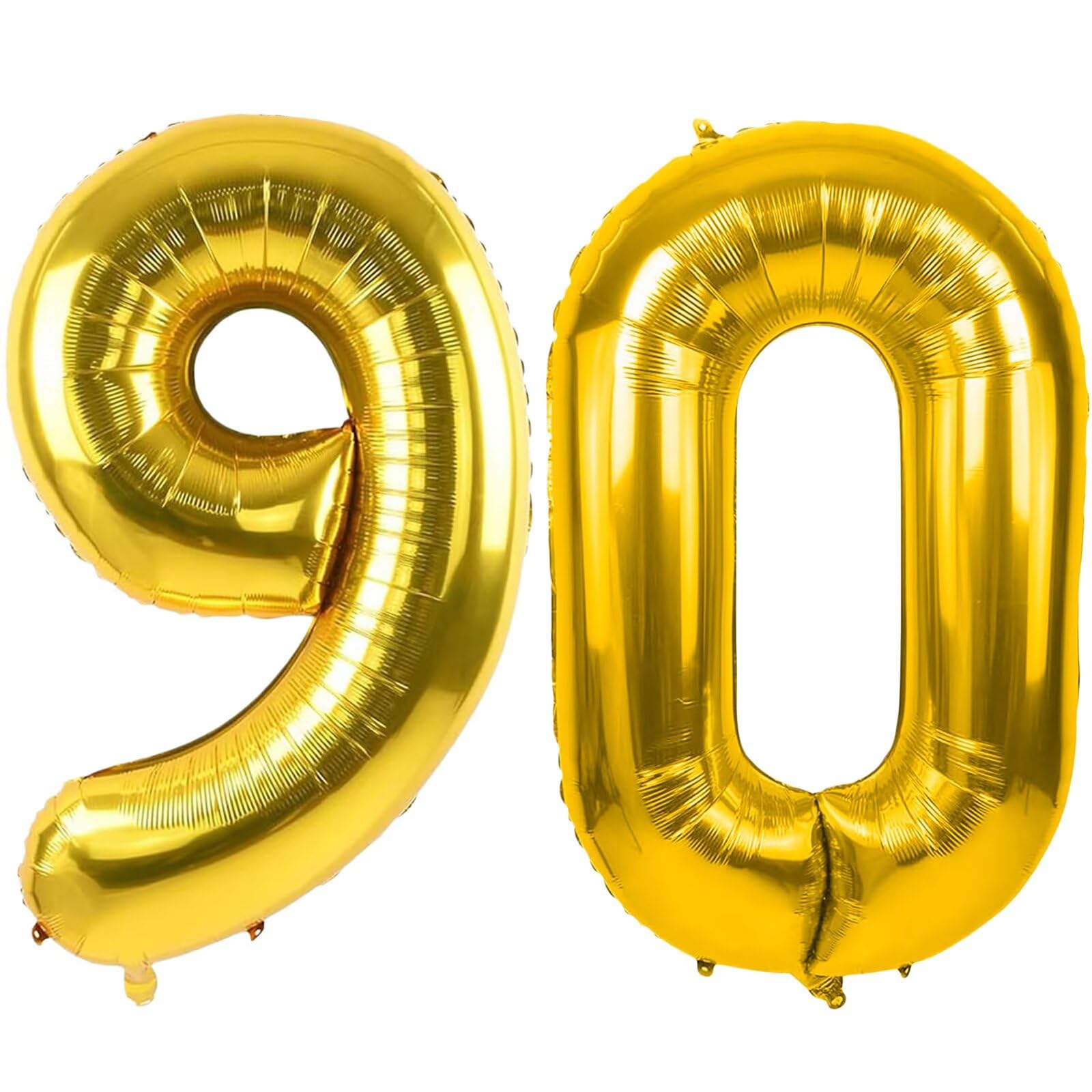 LVMOQIQIU Gold 90th Birthday Balloons — 40-Inch Foil Number Balloon (90)