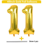 Gold Number Balloons 40 Inch 11 – Foil Balloons for Birthday & Events | LVMOQIQIU