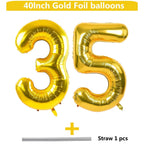 LVMOQIQIU Gold 40-Inch Number Balloons – 35th or 53rd Birthday Foil Balloons for Celebrations