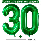 LVMOQIQIU 40 Inch Dark Green Foil Number Balloon 30 – Large Green Balloons for Birthday, Wedding, Anniversary