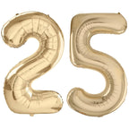 LVMOQIQIU Light Gold 40-Inch Foil Number Balloons – 25th Birthday, Champagne Gold