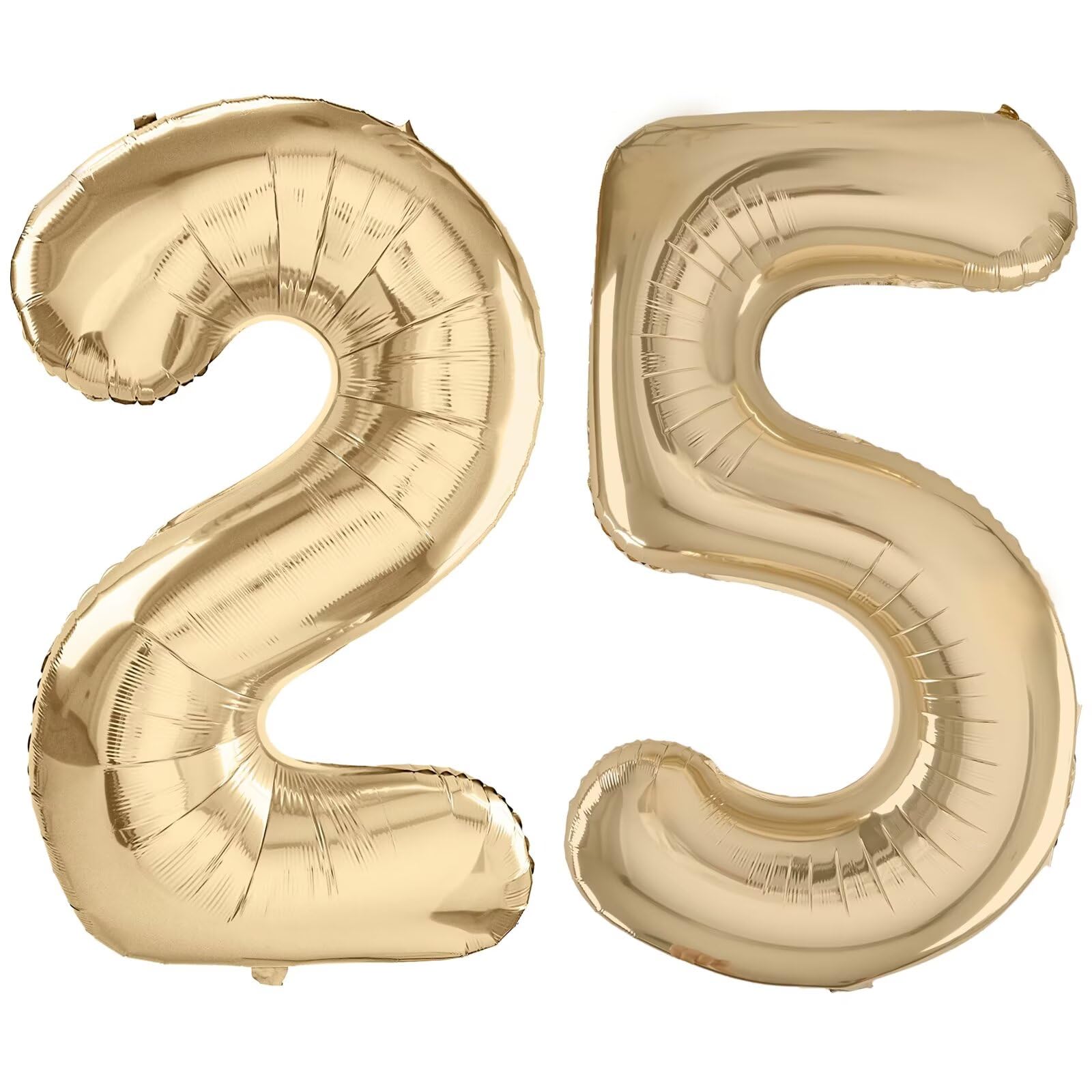 LVMOQIQIU Light Gold 40-Inch Foil Number Balloons – 25th Birthday, Champagne Gold