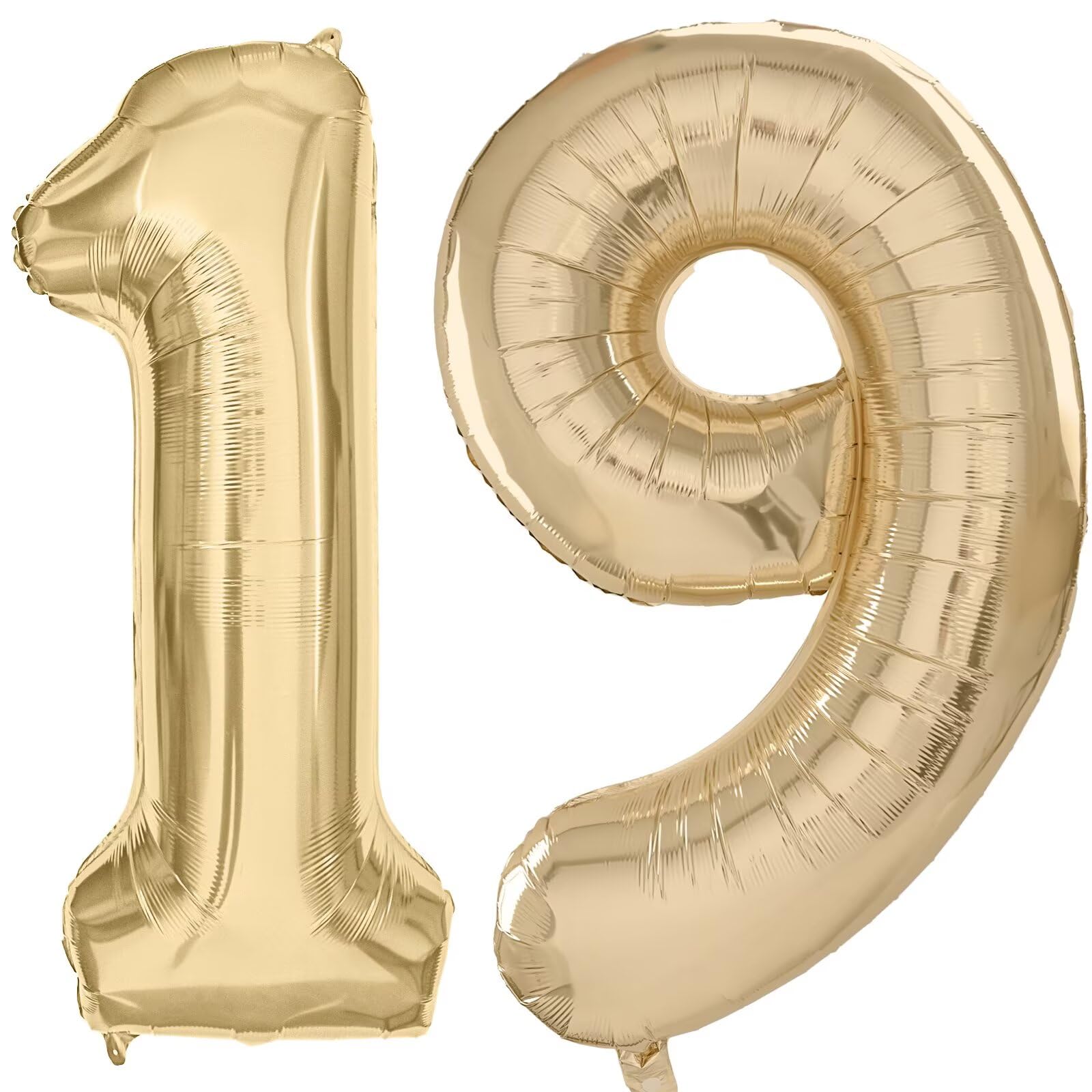 LVMOQIQIU Light Gold 40-Inch Number Balloons – 19 & 91 Foil Birthday Decor