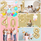LVMOQIQIU Light Gold 40-Inch Foil Number Balloons – 25th Birthday, Champagne Gold