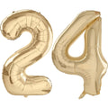 LVMOQIQIU Light Gold 40-Inch Number Balloons – 24 & 42 Numerals for Birthdays & Weddings