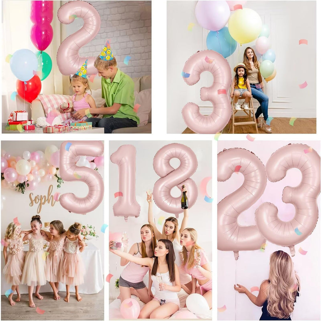 LVMOQIQIU 40-Inch Pink 33 Balloon – Matte Foil Number Balloons for Parties