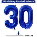 LVMOQIQIU 40-Inch Navy Blue Foil Number Balloon 30 | Large Number Balloons for Birthday, Anniversary & Wedding