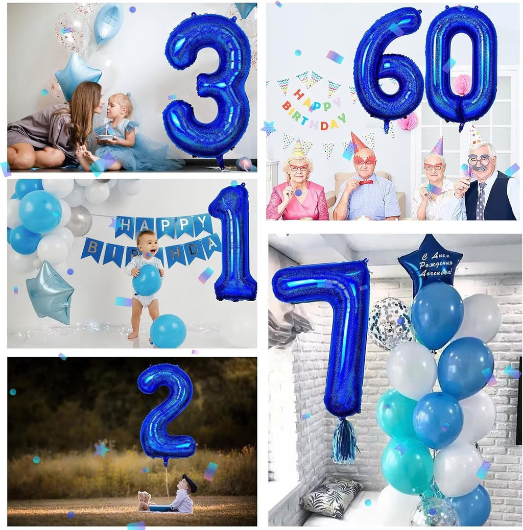 LVMOQIQIU 40 Inch Navy Blue Foil Number Balloons – 34 & 43 Large Birthday Decor