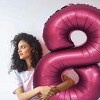 LVMOQIQIU 40-inch Burgundy 6 Balloon - Wine Red Foil Number 6 Balloons for Parties