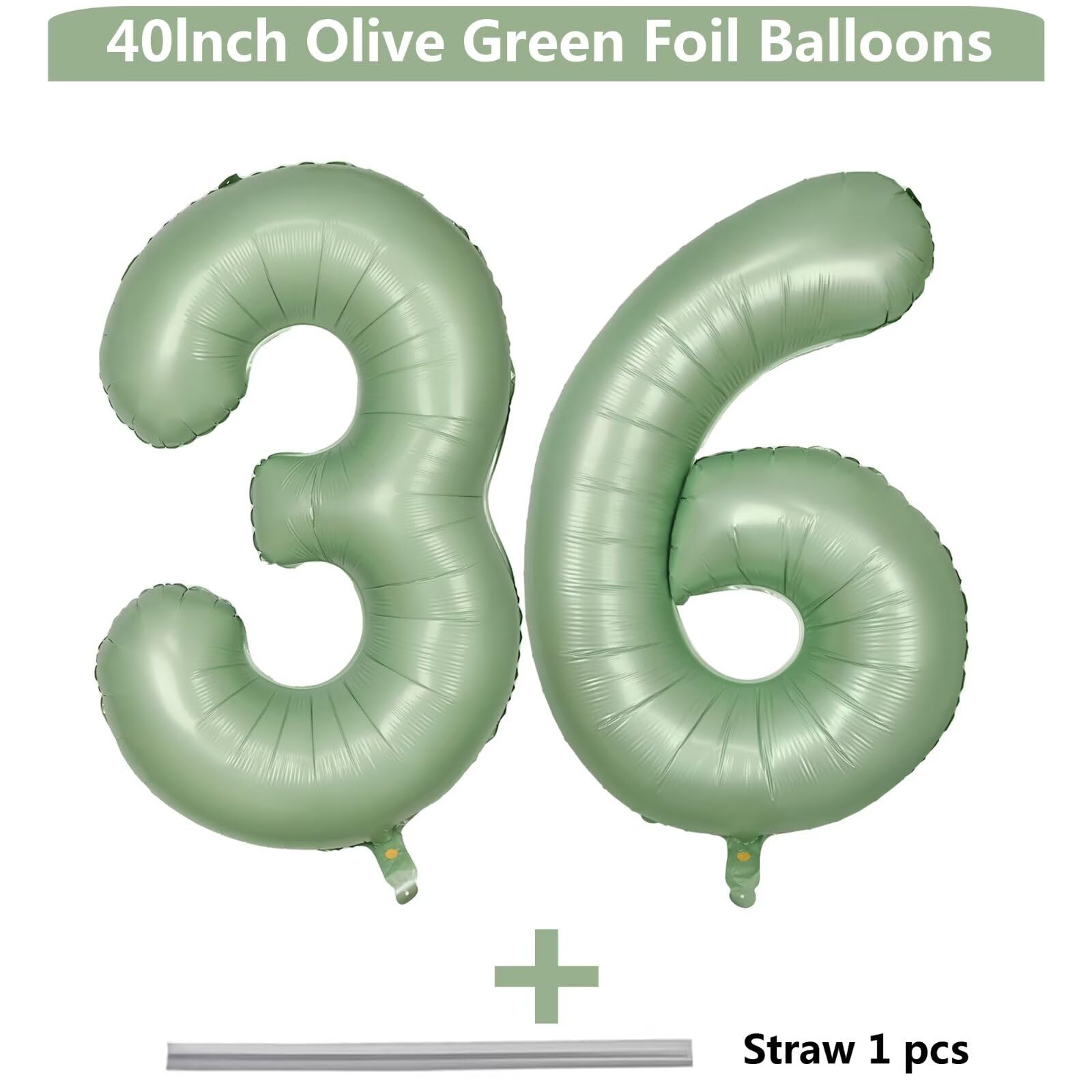 LVMOQIQIU 40 Inch Olive Green Foil Balloons – 2 Pack Self-Sealing, Durable Party Decor