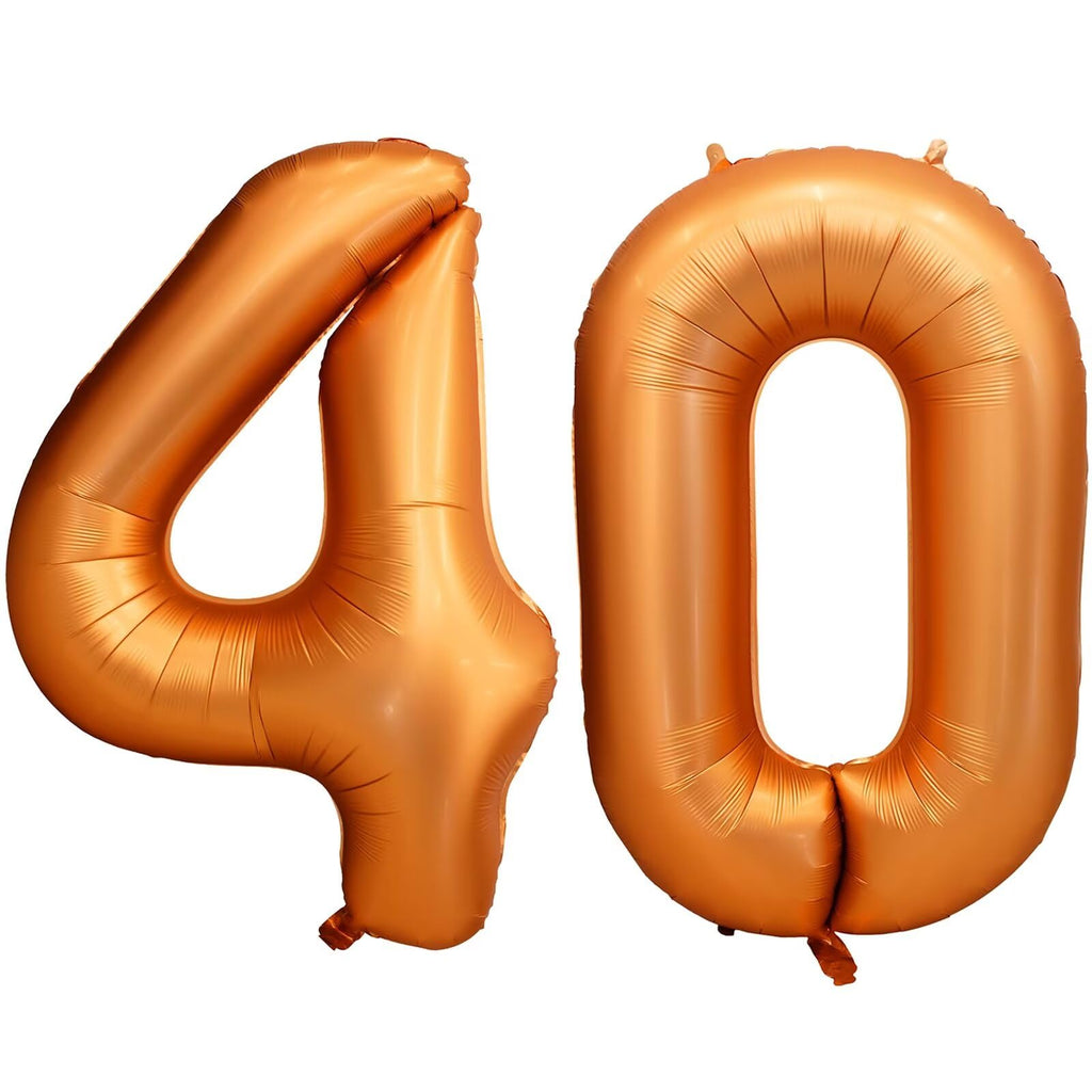 LVMOQIQIU 40-Inch Orange 40-Number Foil Balloons for Birthday and Wedding Decor