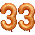LVMOQIQIU 40-Inch Orange Foil Number 33 Balloons for Birthdays & Events