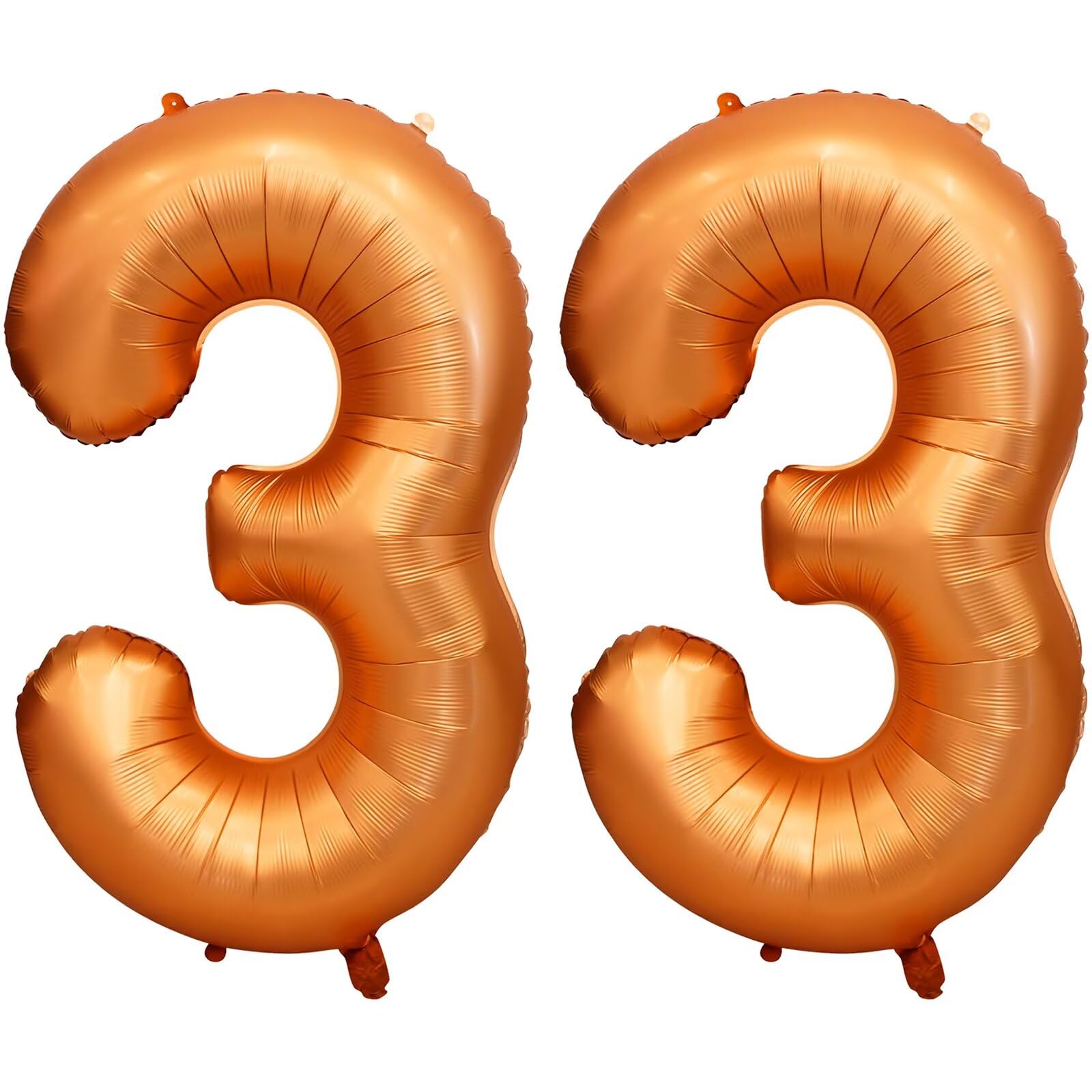 LVMOQIQIU 40-Inch Orange Foil Number 33 Balloons for Birthdays & Events