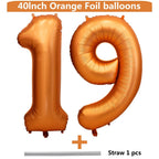 LVMOQIQIU 40-Inch Orange Foil Number Balloons – 19 or 91 for Birthdays & Events
