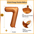 LVMOQIQIU 40-Inch Orange Foil Number Balloons – Party Decor (0-9)