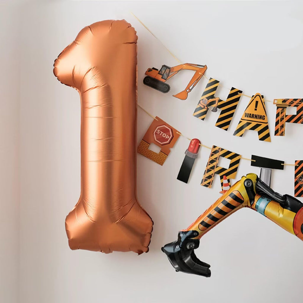 LVMOQIQIU 40-Inch Orange Foil Number Balloons – Party Decor (0-9)