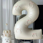 LVMOQIQIU 40-Inch Cream White Foil Number Balloon – Large Numeral Balloons for Weddings, Birthdays, and Celebrations