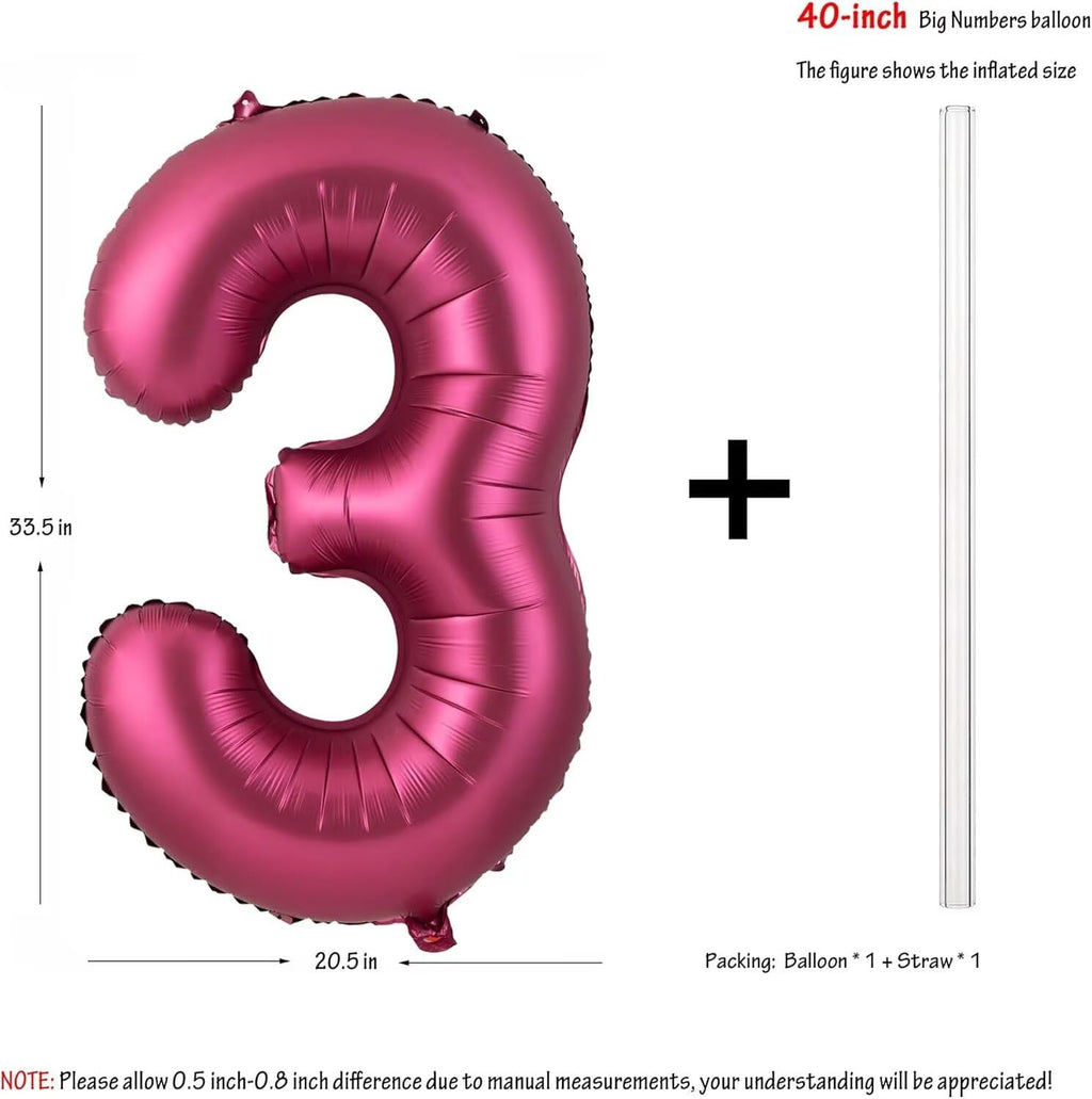 LVMOQIQIU 40 Inch Burgundy 37 Number Balloons - Large Foil Number 37 for Birthday, Wedding, Anniversary
