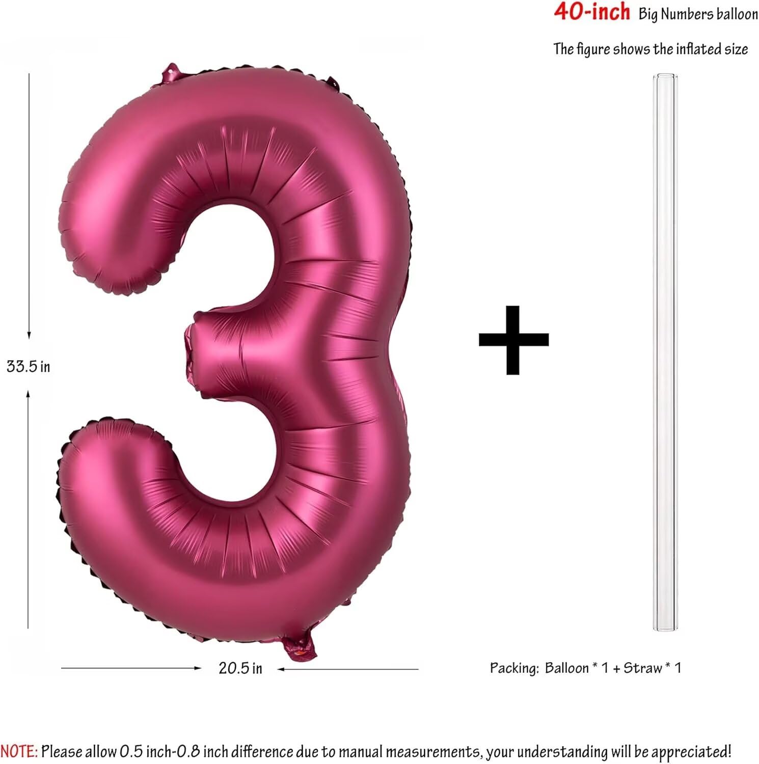LVMOQIQIU 40 Inch Burgundy 37 Number Balloons - Large Foil Number 37 for Birthday, Wedding, Anniversary