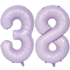 LVMOQIQIU Purple 38 Foil Number Balloons – 40-Inch Matte Purple Party Decor