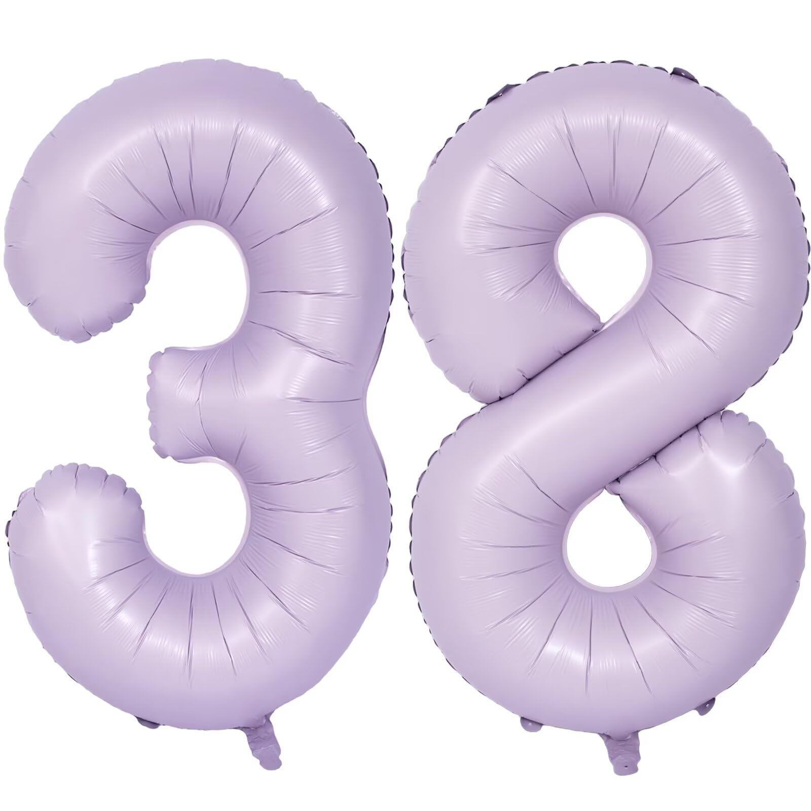 LVMOQIQIU Purple 38 Foil Number Balloons – 40-Inch Matte Purple Party Decor