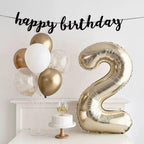 LVMOQIQIU Light Gold 40-Inch Foil Number Balloons – 25th Birthday, Champagne Gold
