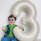 LVMOQIQIU 40-Inch Cream White Foil Number Balloon – Large Numeral Balloons for Weddings, Birthdays, and Celebrations