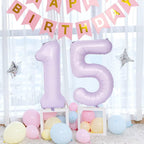 LVMOQIQIU Purple 38 Foil Number Balloons – 40-Inch Matte Purple Party Decor
