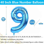 LVMOQIQIU 40 Inch Blue 9 Balloon – Large Foil Number Balloons for Birthday Parties
