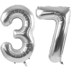 LVMOQIQIU Silver Number Balloons – 40in Foil 37 & 73 for Birthday & Wedding Decor