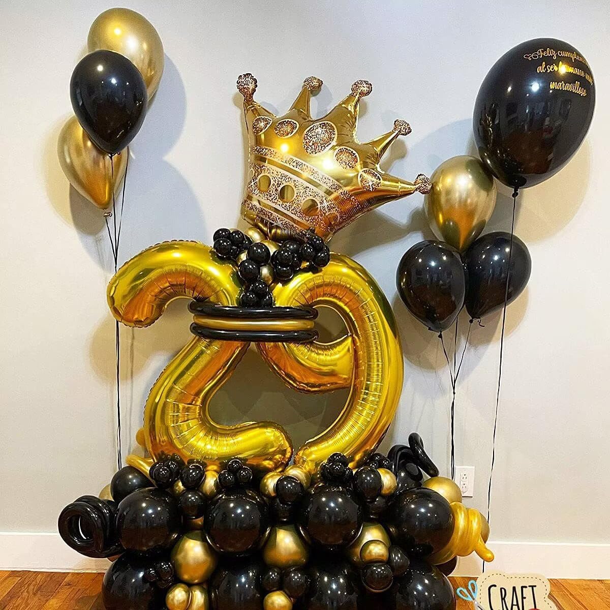 LVMOQIQIU Gold Number Balloons 40 Inch – 25 & 52 Foil Balloons for Birthday & Celebration
