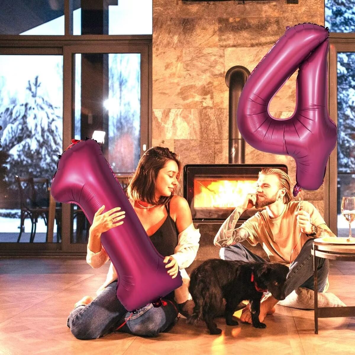 LVMOQIQIU 40-inch Burgundy 6 Balloon - Wine Red Foil Number 6 Balloons for Parties