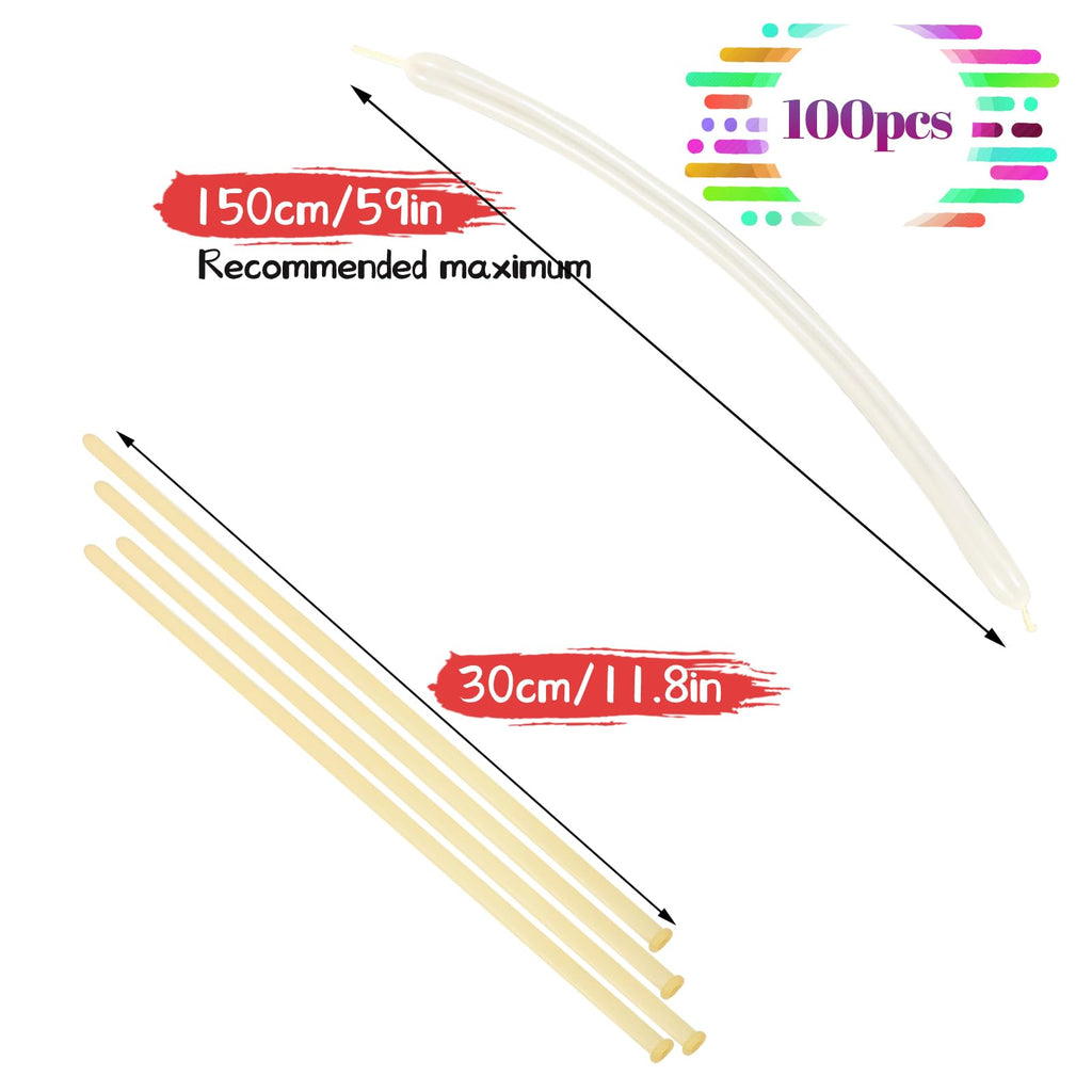 LXZFCRG 260 Clear Long Skinny Balloons – 100 Pcs for Balloon Art, Arch & Party Decor