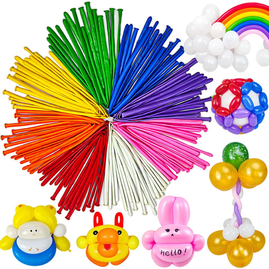 LXZFCRG 260 Balloons – Pack of 100 Long Balloon Animals for Parties