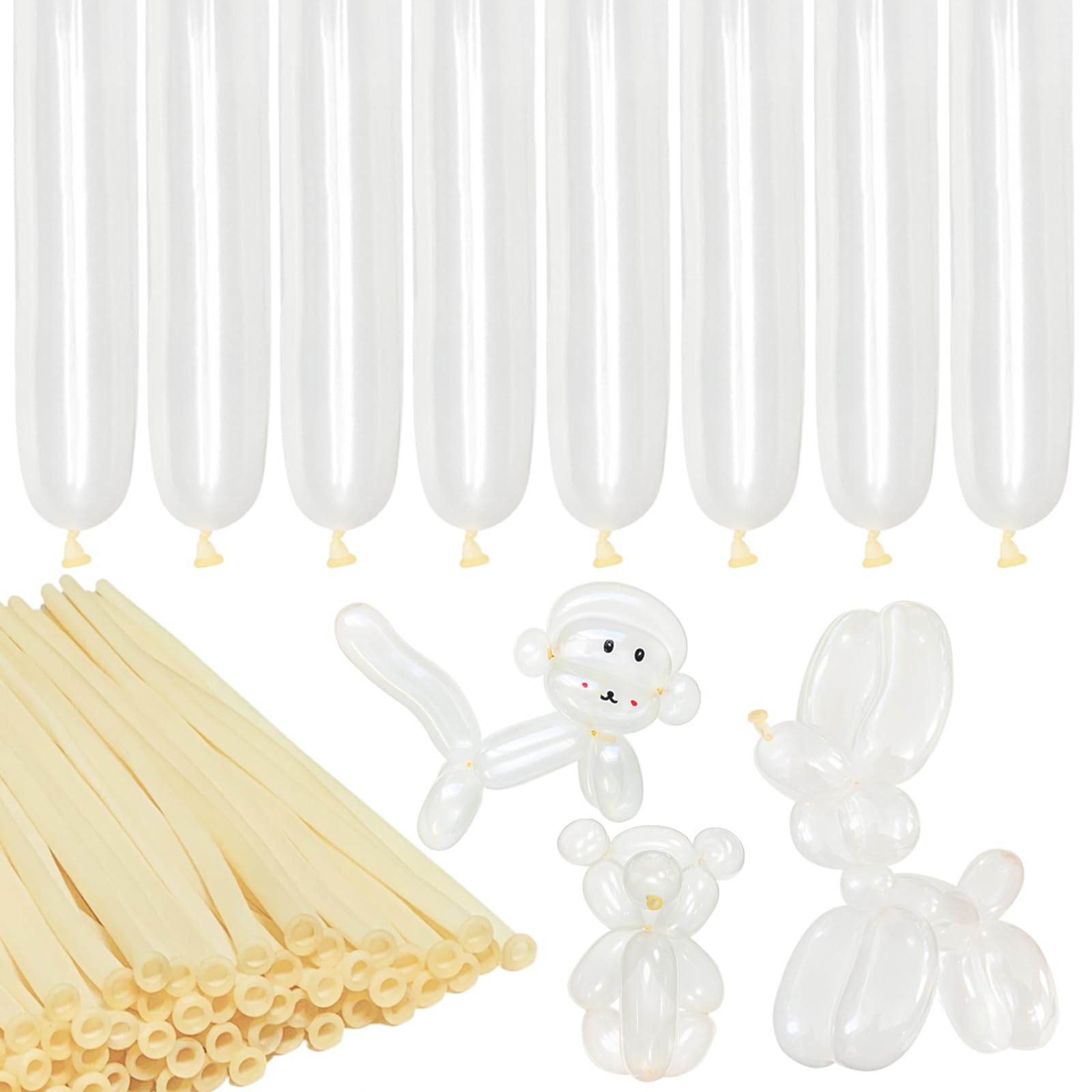 LXZFCRG 260 Clear Long Skinny Balloons – 100 Pcs for Balloon Art, Arch & Party Decor