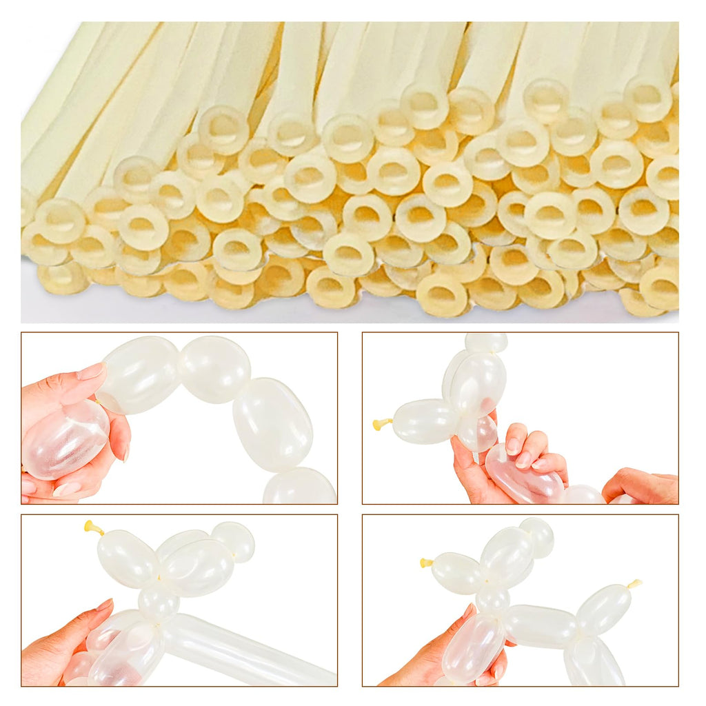 LXZFCRG 260 Clear Long Skinny Balloons – 100 Pcs for Balloon Art, Arch & Party Decor