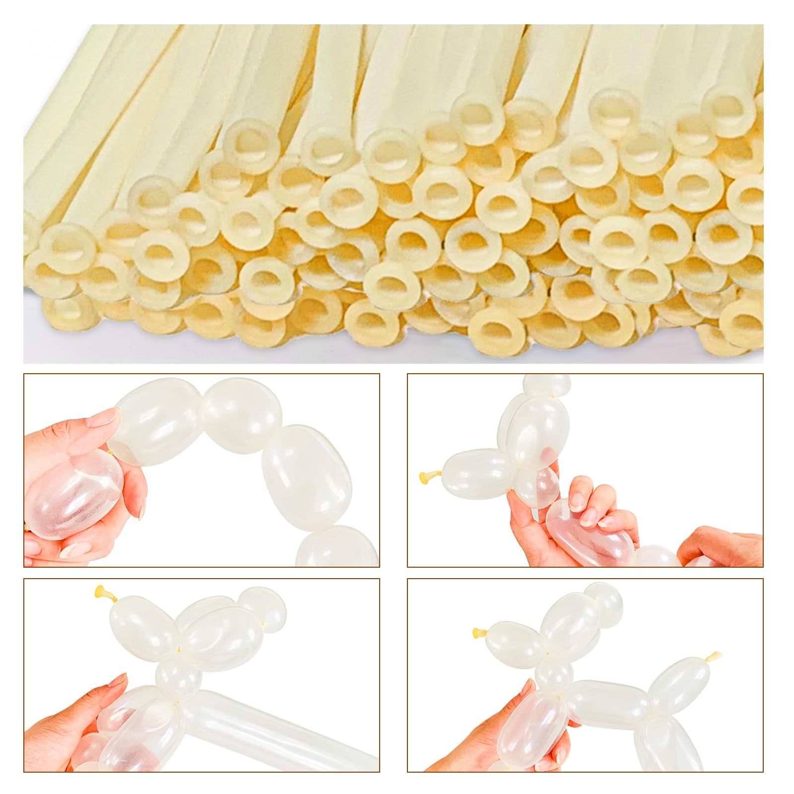 LXZFCRG 260 Clear Long Skinny Balloons – 100 Pcs for Balloon Art, Arch & Party Decor