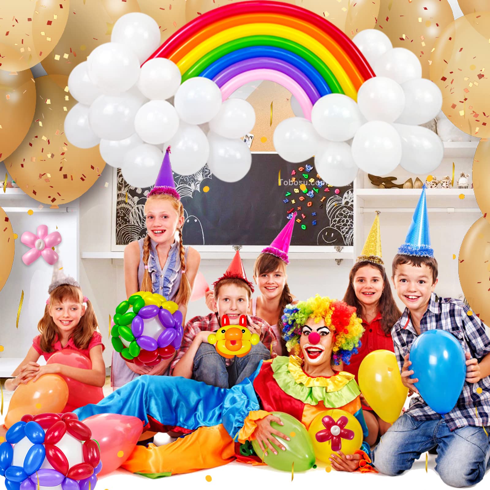LXZFCRG 260 Balloons – Pack of 100 Long Balloon Animals for Parties