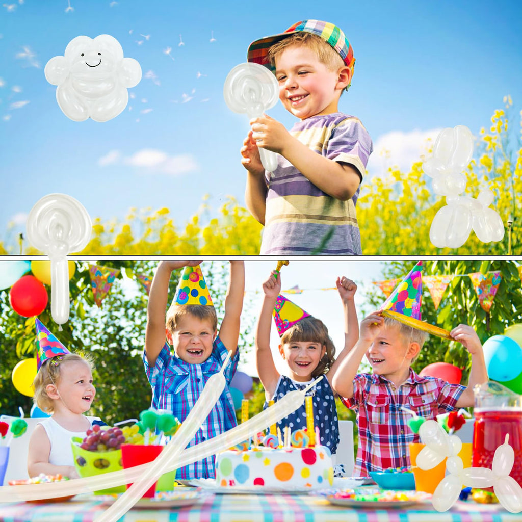 LXZFCRG 260 Clear Long Skinny Balloons – 100 Pcs for Balloon Art, Arch & Party Decor