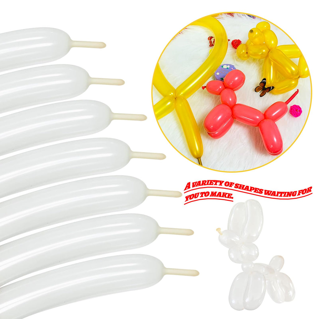 LXZFCRG 260 Clear Long Skinny Balloons – 100 Pcs for Balloon Art, Arch & Party Decor