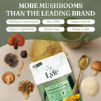 LYFE Organic Instant Mushroom Coffee – 40 Servings | Lion's Mane, Chaga, Cordyceps & Turkey Tail