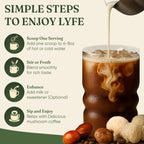 LYFE Organic Instant Mushroom Coffee – 40 Servings | Lion's Mane, Chaga, Cordyceps & Turkey Tail