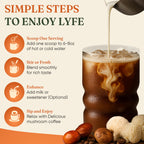 LYFE Organic Instant Decaf Mushroom Coffee – 40 Servings | Lion’s Mane, Chaga, Cordyceps & Turkey Tail