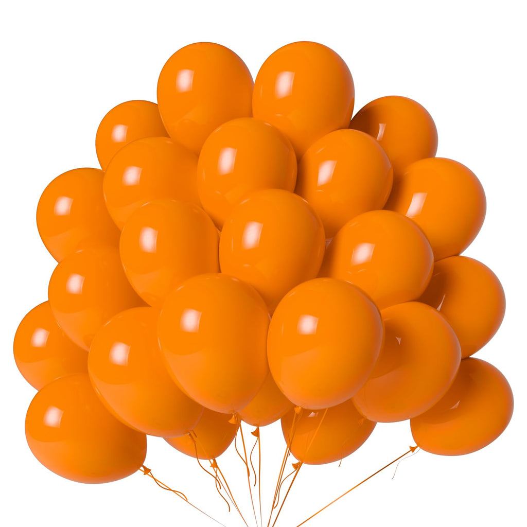 LYNSP Orange Balloons 100-Pack – 12-Inch Extra Thick Latex for Party Decor