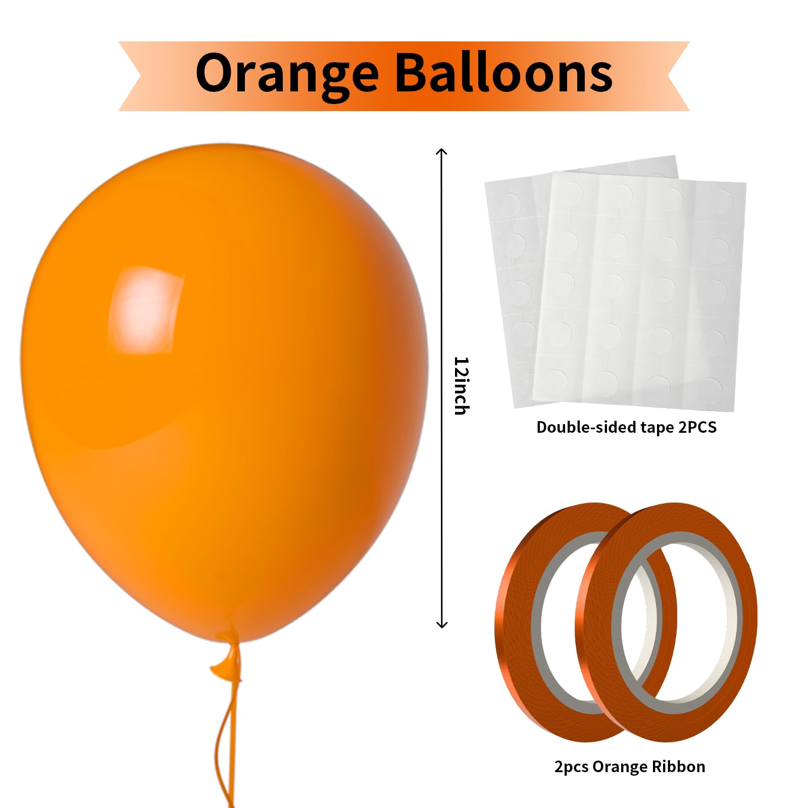 LYNSP Orange Balloons 100-Pack – 12-Inch Extra Thick Latex for Party Decor