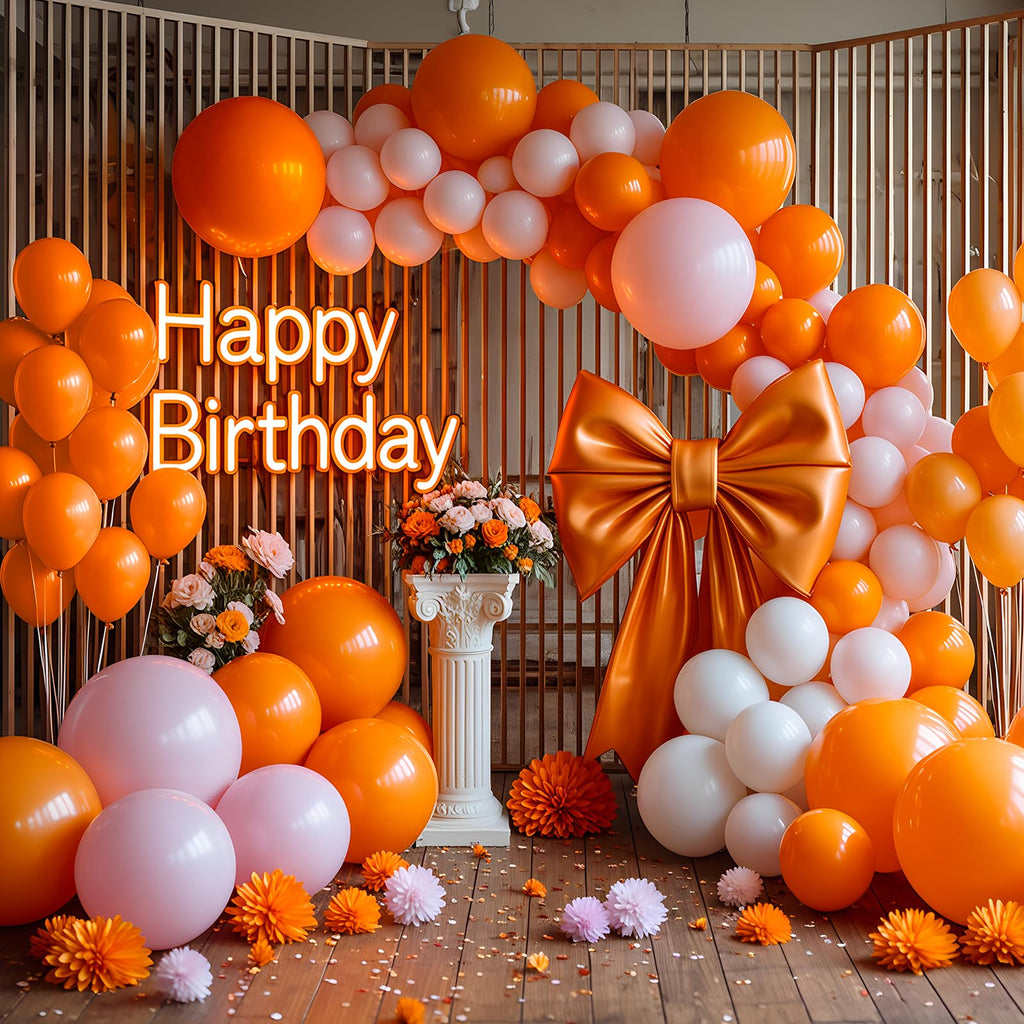 LYNSP Orange Balloons 100-Pack – 12-Inch Extra Thick Latex for Party Decor