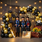 LYNSP Black & Gold Balloons 100 Pack - 12-Inch Metallic Chrome Latex for Parties