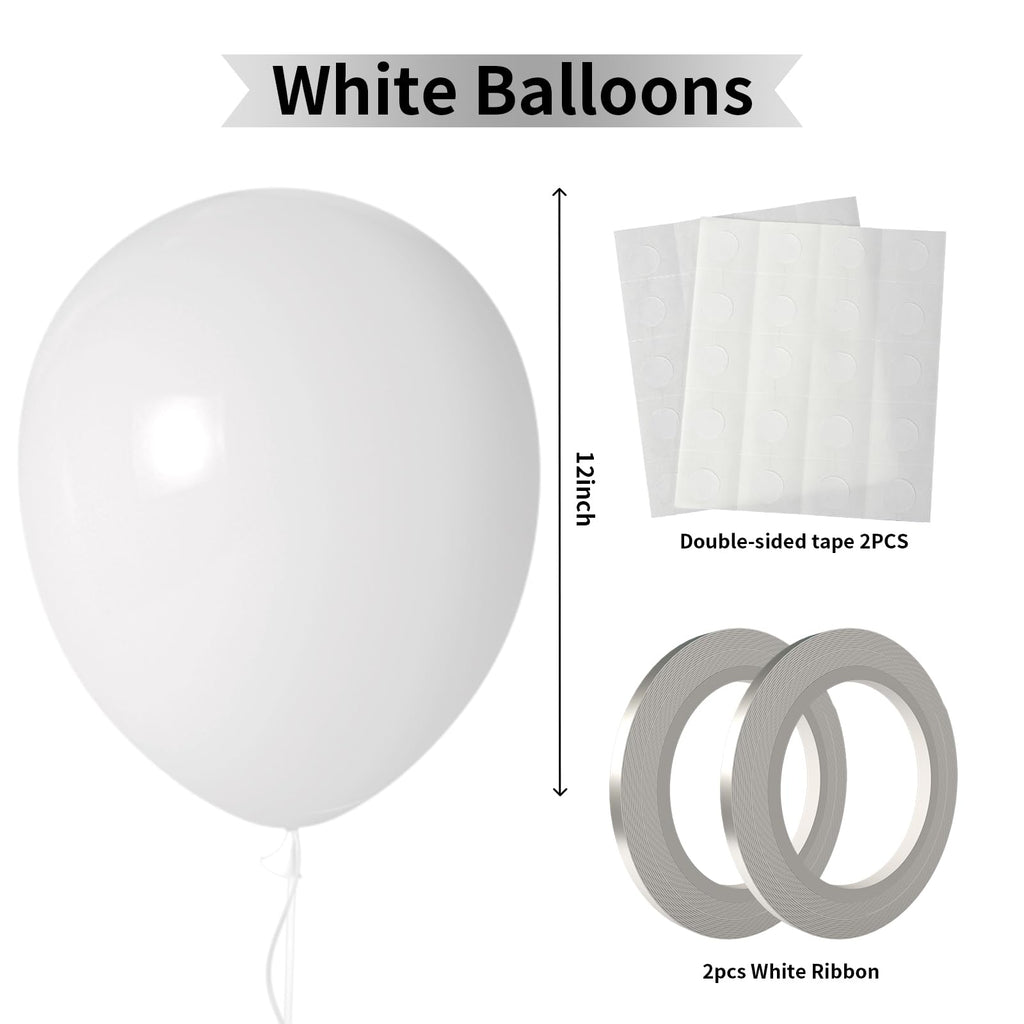 LYNSP White Latex Balloons - 100 Pack, 12 Inch for Weddings, Birthdays & Baby Showers