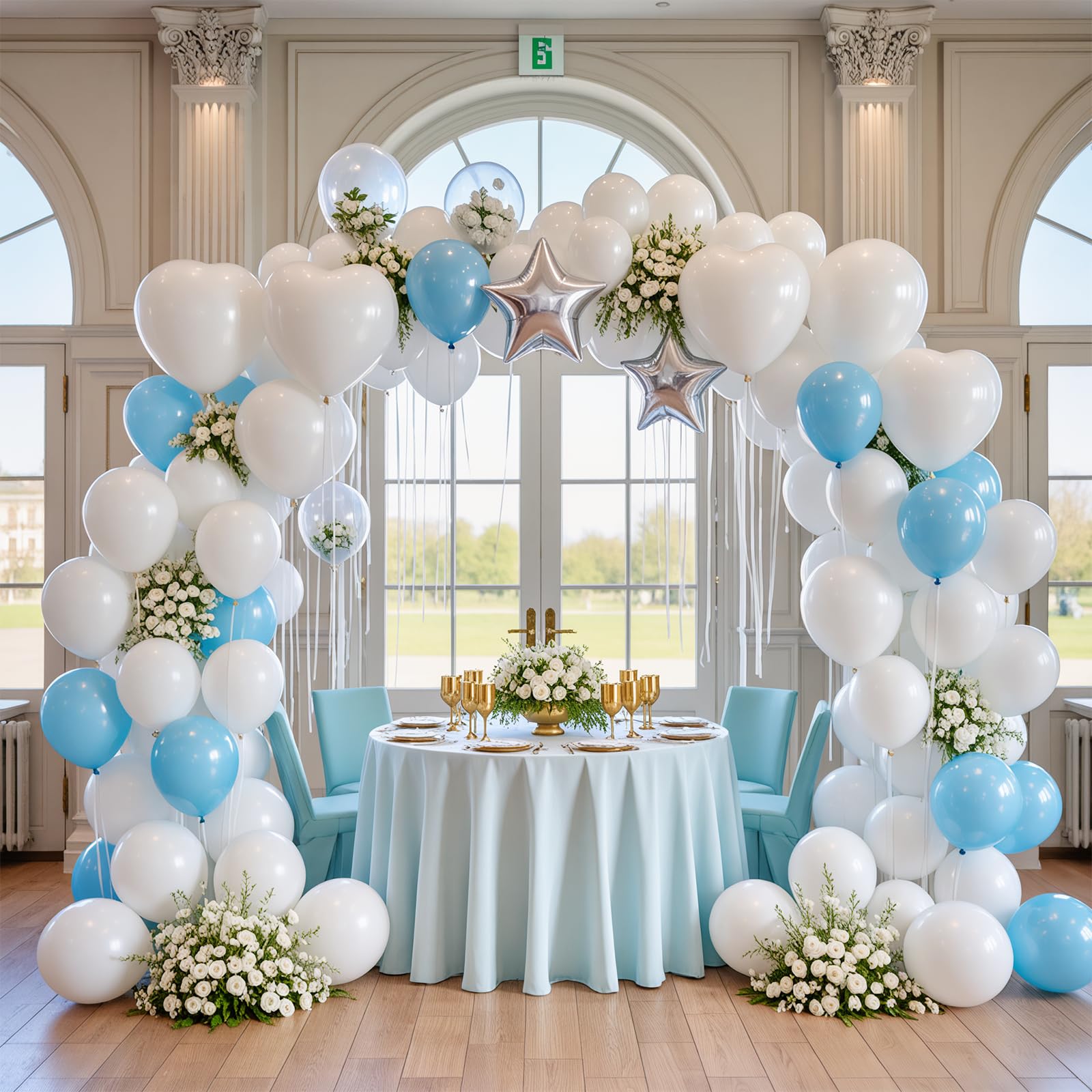 LYNSP White Latex Balloons - 100 Pack, 12 Inch for Weddings, Birthdays & Baby Showers