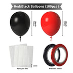 LYNSP Red & Black Balloons Pack – 100 Count, 12 inch Latex Balloons for Parties